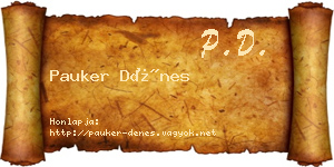 Pauker Dénes névjegykártya